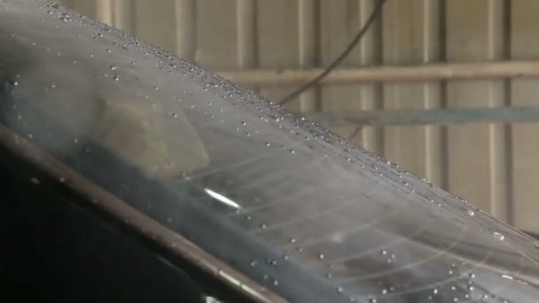 Cuci Mobil Mobil Membersihkan Dengan Air Bertekanan Tinggi Dan Busa — Stok Video
