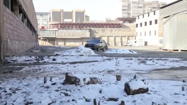 埃里温 Yerevan Armenia 2019年12月 警察特种部队车辆接近大楼 特种部队开始攻击 — 图库视频影像
