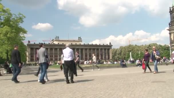 Berlín Duben 2014 Muzeum Altes Staré Muzeum Budova Muzejním Ostrově — Stock video