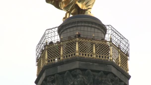 Colonna Della Vittoria Berlino Statua Dorata Una Donna — Video Stock