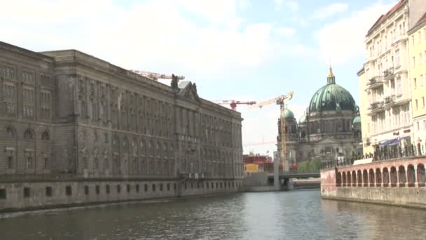 Edificio Catedral Berlín Isla Los Museos Berlín Vista Desde Río — Vídeo de stock