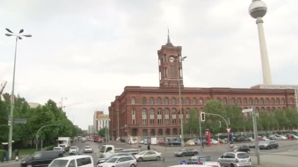 Rotes Rathaus Červená Radnice Berlíně Německo — Stock video