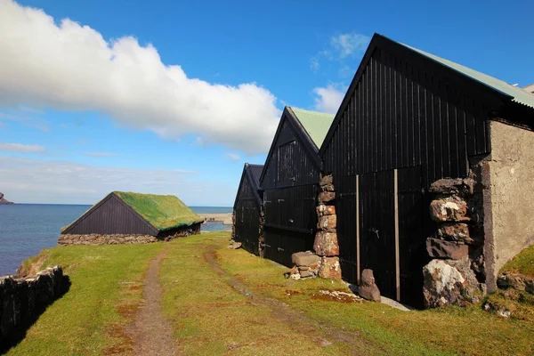 Vecchie case nelle Isole Faroe — Foto Stock