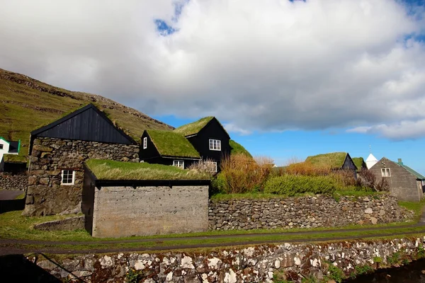 Vecchie case nelle Isole Faroe — Foto Stock