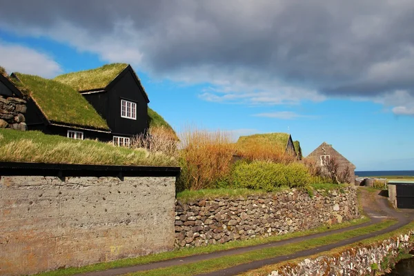 Vecchie case nelle Isole Faroe — Foto Stock