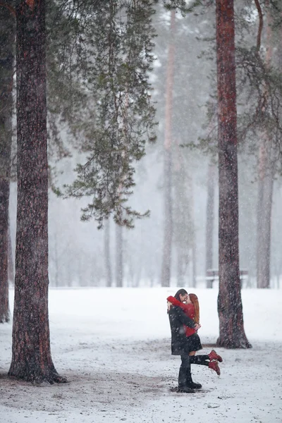 Historia miłości zima w kolorze czerwonym — Zdjęcie stockowe