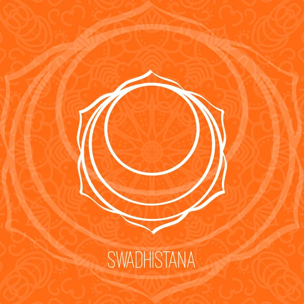 Linjer geometrisk illustration en av de sju chakran-Swadhisthana, symbolen för hinduism, buddhism. — Stock vektor