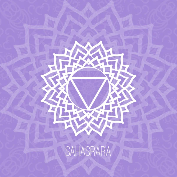 Linie geometryczne ilustracji jednego z siedmiu czakry-Sahasrara, symbol hinduizmu, Buddyzm. — Wektor stockowy