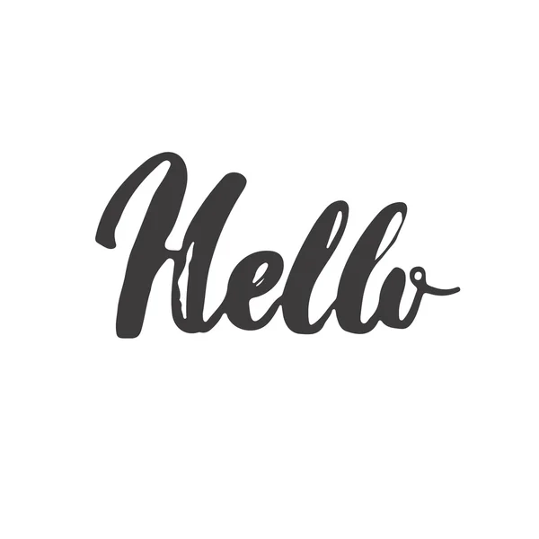 Hand drawn typography lettering word Hello isolated on the white background. — Stock Vector