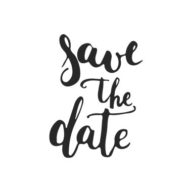 El çizilmiş tipografi yazı cümlesi Tasarımınız için tarihi yalıtılmış şablonu kaydedin. Tarih kartı veya t-shirt baskısını kaydetmek için tipografi tebrik ve davet kartı için modern kaligrafi.