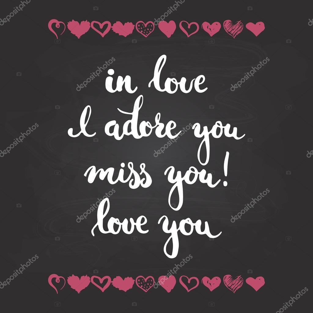 Satz Von Handgezeichneten Phrasen über Die Liebe In Der