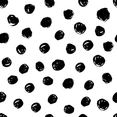 Tekstil tasarımı için çizim daire ile dikişsiz monokrom geometrik desen arka plan, moda posteri.