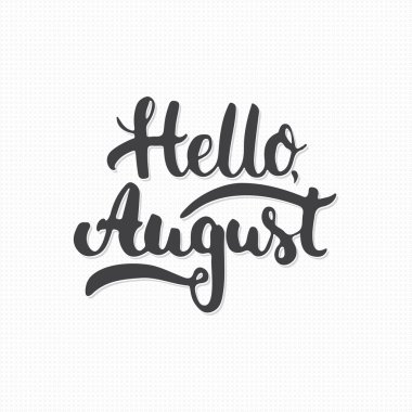 El çizilmiş tipografi yazı cümlesi Merhaba, küçük çizgi haçlar ile beyaz arka plan üzerinde izole ağustos. Tebrik ve davet kartı veya t-shirt baskı tasarımı için eğlenceli kaligrafi.