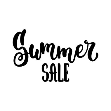 Yaz Satılık - Beyaz arka plan üzerinde izole ifade yazı elle çizilmiş. Eğlenceli fırça mürekkep yazıt fotoğraf bindirmeleri, tebrik kartı veya t-shirt baskı, poster tasarımı