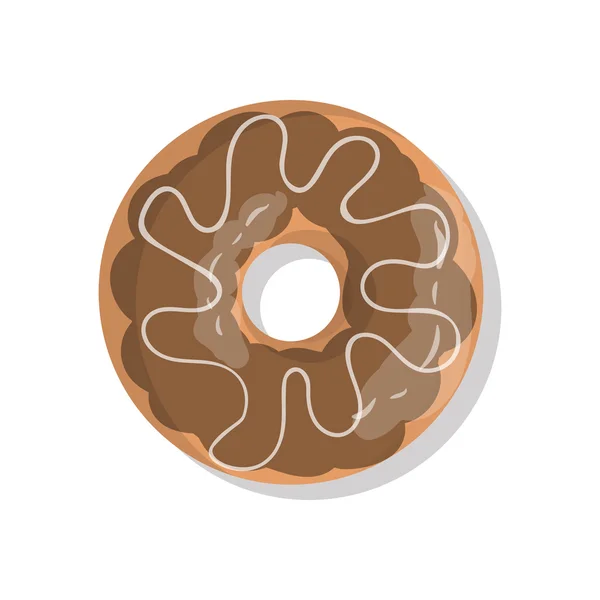 Leckere Schokolade süße Donut-Symbol mit Streusel isoliert auf weißem Hintergrund. Illustration von Donut für Ihr Café, Restaurant, Shop-Flyer und Banner. — Stockvektor