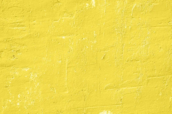 Concreto amarelo colorido parede superfície textura. Abstrato grunge brilhante iluminando fundo de cor com efeito de envelhecimento. Espaço de cópia. — Fotografia de Stock
