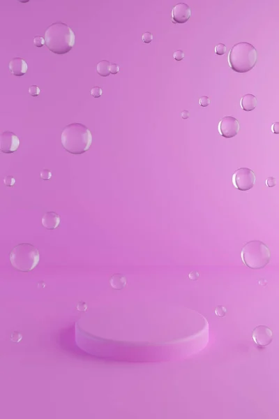 Pastel violet minimale 3D achtergrond. Affiche ontwerp met studio podium platform. Abstracte 3D-weergave. Minimale fase voor bedrijfsconcept. — Stockfoto