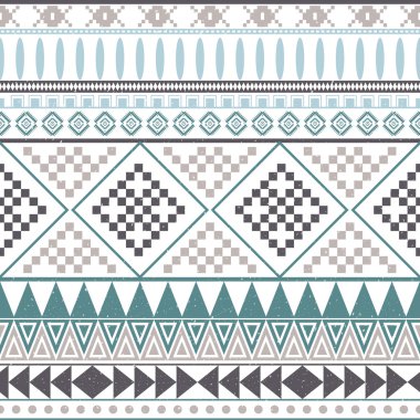 Aztek perulu etnik dikişsiz desen, kabile pembe ve turuncu arka plan. 