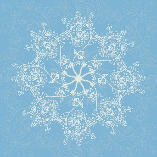 Blauwe naadloze patroon achtergrond, Kerstmis en Nieuwjaar wenskaart, uitnodiging met Snowflake ornamenten — Stockvector