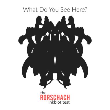Rorschach Rorchar testi psikologlar için psikolojik test için izole varyasyon vektör