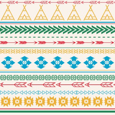 Aztec seamless background. Tribal ethnic colorful pattern