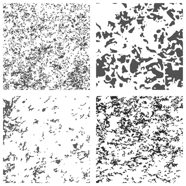 Conjunto de cuatro texturas abstractas diferentes aisladas en el blanco — Archivo Imágenes Vectoriales