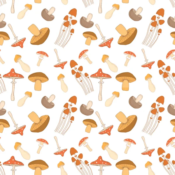 Farklı mantarile renkli dikişsiz desen arka plan