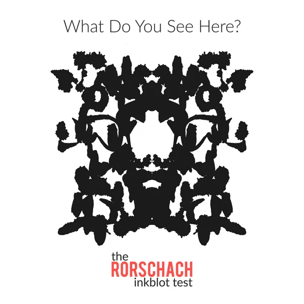 Rorschach inkblot test vektor variasi terisolasi untuk tes psikologis untuk psikolog - Stok Vektor