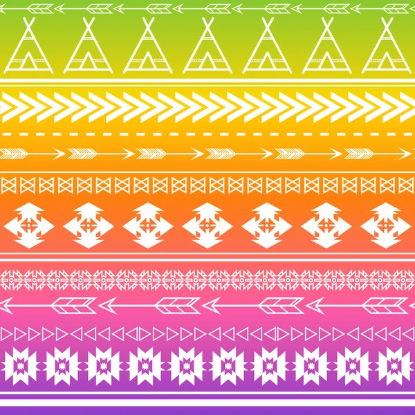 Aztec tribal nahtlose mehrfarbige Muster Hintergrund. Stammesdesign kann für Einladungen verwendet werden, modische Stoffe — Stockvektor