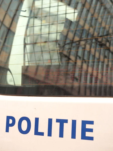 Hollandalı polis araç detay — Stok fotoğraf