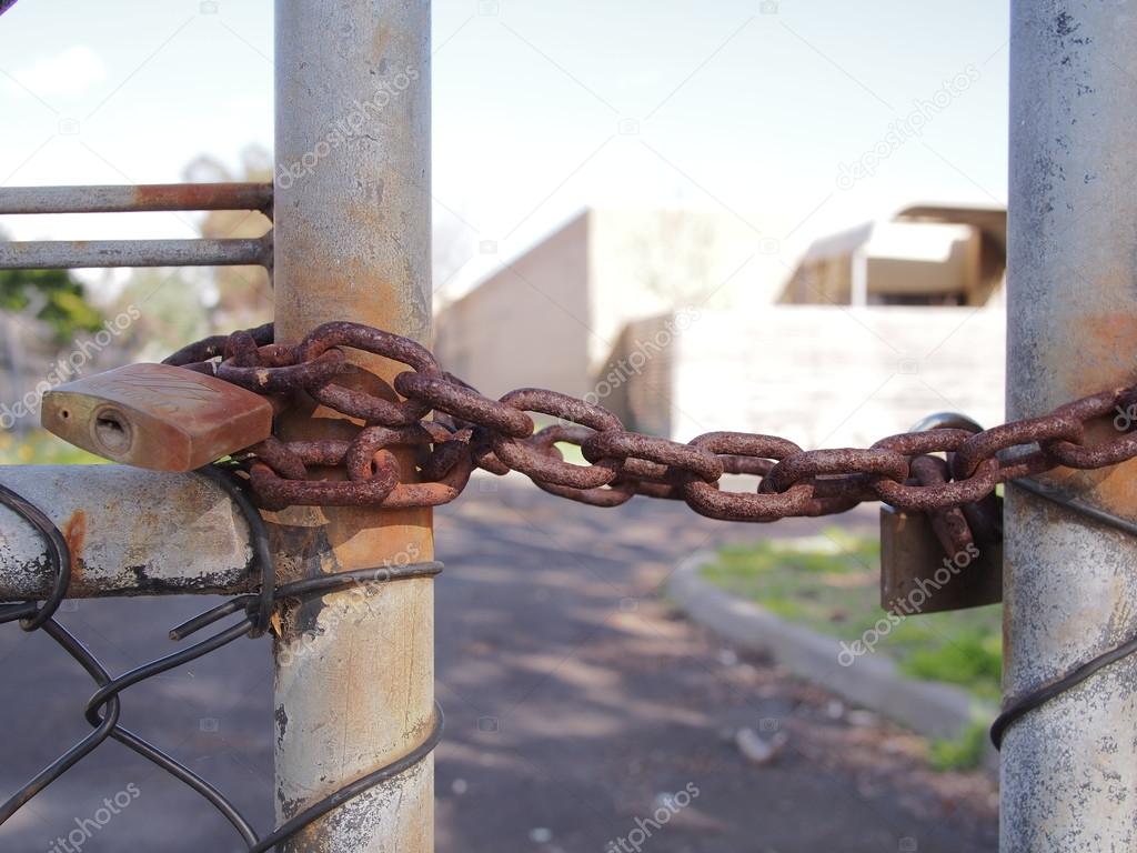 Lock on a wire security fence