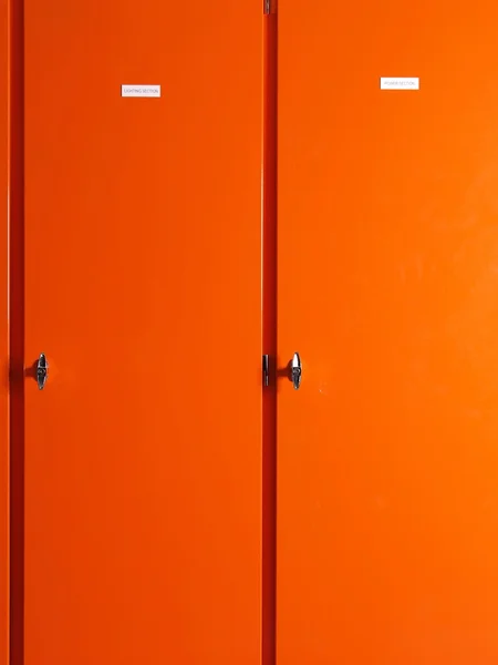 Orange cabinet doors Royalty Free Stock Images