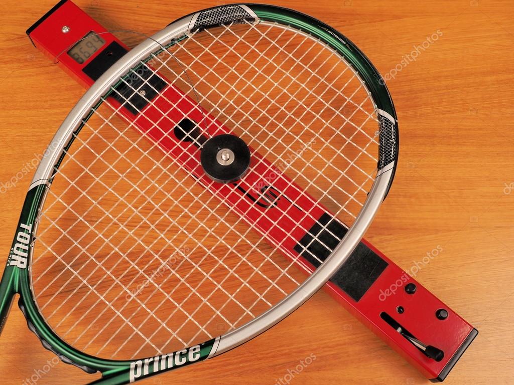 String bed stiffness of a Tennis tour player frame is measured on