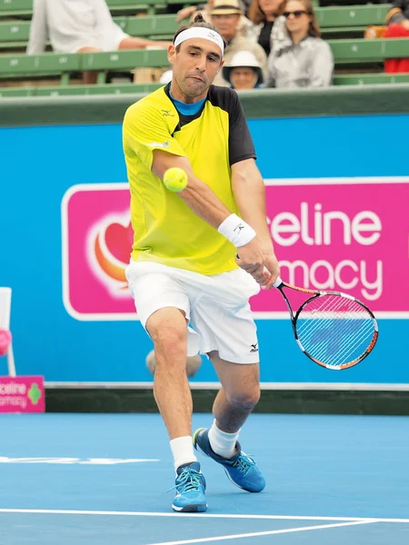 Marcos Bahdatis de Chipre en un partido de exhibición en el Kooyong Tennis Club — Foto de Stock