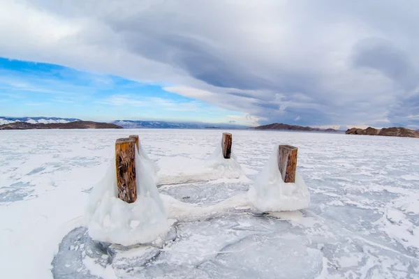 Vista sull'inverno Baikal — Foto Stock