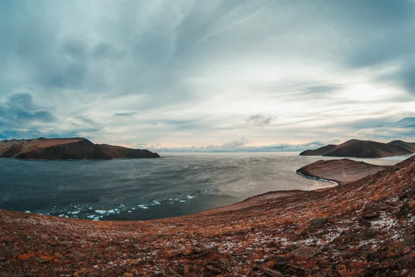 Freddo inverno Baikal ghiaccio floes — Foto Stock