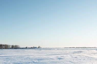 ıssız kış manzara köyü yakınlarında