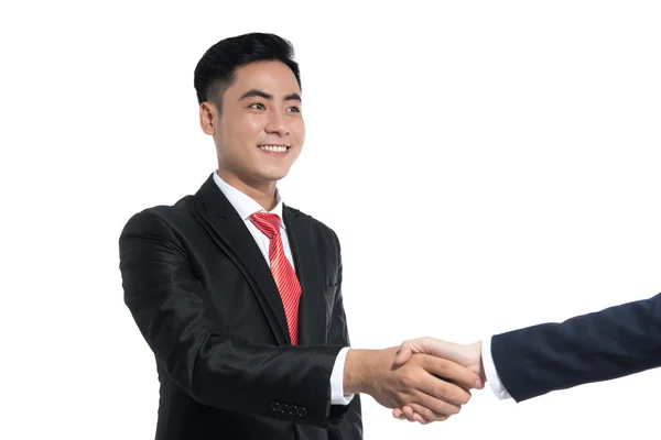 Business man handshake, close up — стоковое фото