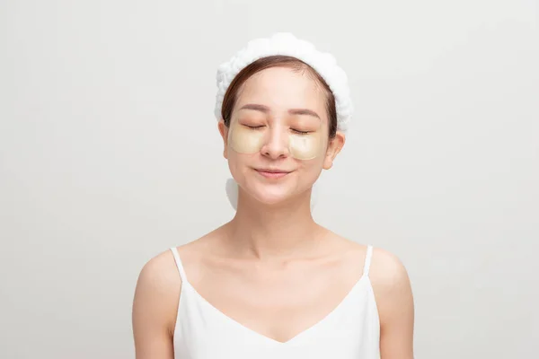 Asian Beauty Teenager Woman Care Her Skin Eye Masks Patches — Stock Photo, Image