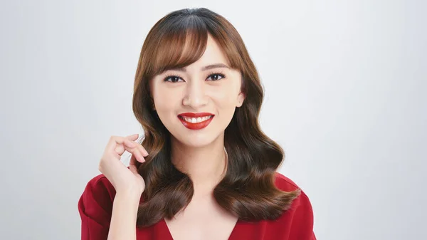 Portrait Beautiful Young Asian Woman Flawless Skin Perfect Make — Stock Photo, Image