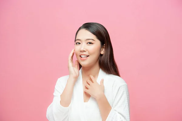 Attraktive Asiatische Frau Schönheit Bild Auf Rosa Hintergrund — Stockfoto
