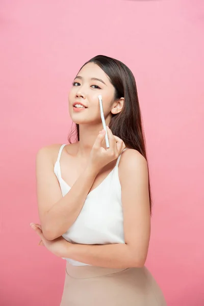 Hand Verschönert Augenbrauen Kopf Und Gesicht Schöner Mädchen — Stockfoto