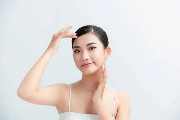 Krása Žena Asie Mají Bílou Pokožku Šarm Bílé Pozadí — Stock fotografie