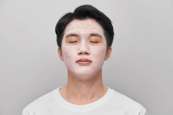 Men Skin Care Mask White Background — Stock Photo, Image