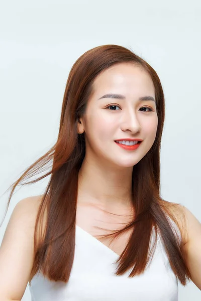 Hermosa Joven Asiática Mujer Con Limpia Piel Fresca —  Fotos de Stock