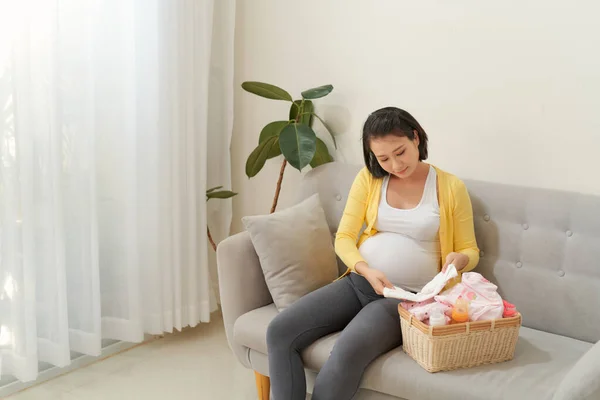 Una Bolsa Embalaje Embarazo Para Hospital Maternidad Casa — Foto de Stock