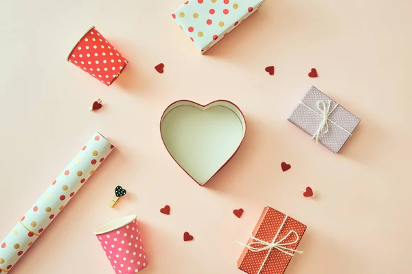 Deko Bastel Set Zum Einwickeln Von Geschenkschachteln — Stockfoto