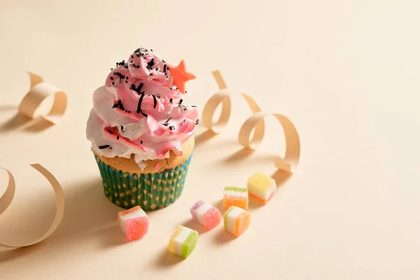 Cupcake Confetti Background Copy Space — Stock Photo, Image