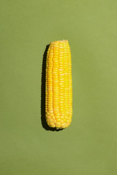 Fresh Corn Cob Green Background Ripe Corn Vegetables — Stock Photo, Image