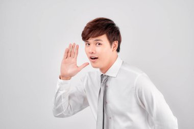 İş adamı diyor ki, boş fotokopi alanına el ele tutuşup el ele tutuşun.